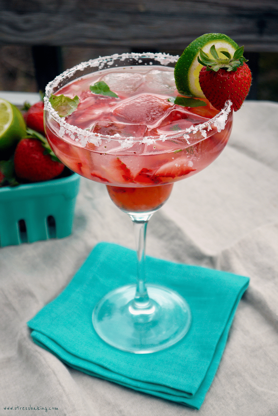 Strawberry Basil Margarita Mocktail