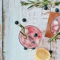 rosemary sprigs and blueberries