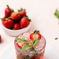 strawberry and basil garnish