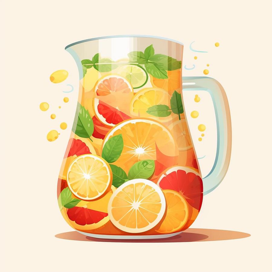 Large pitcher filled with mocktail mix