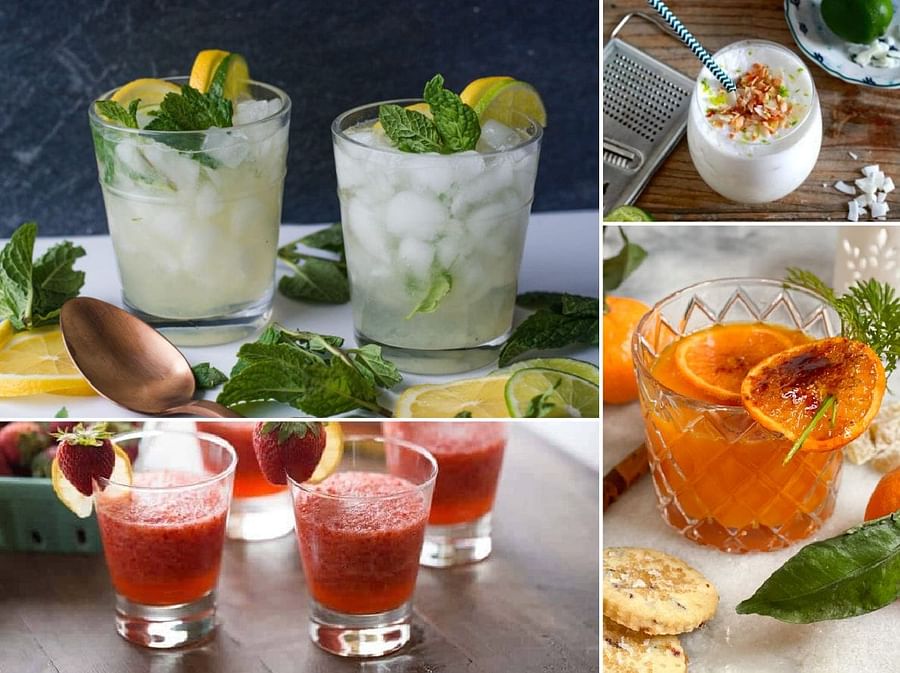 cardamom rose spritzer mocktail