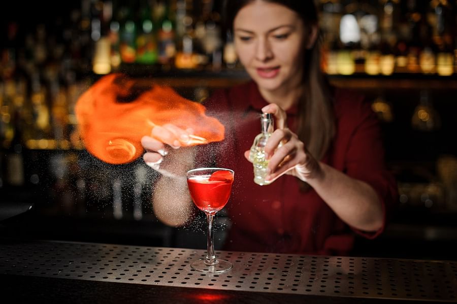 bartender making a mocktail