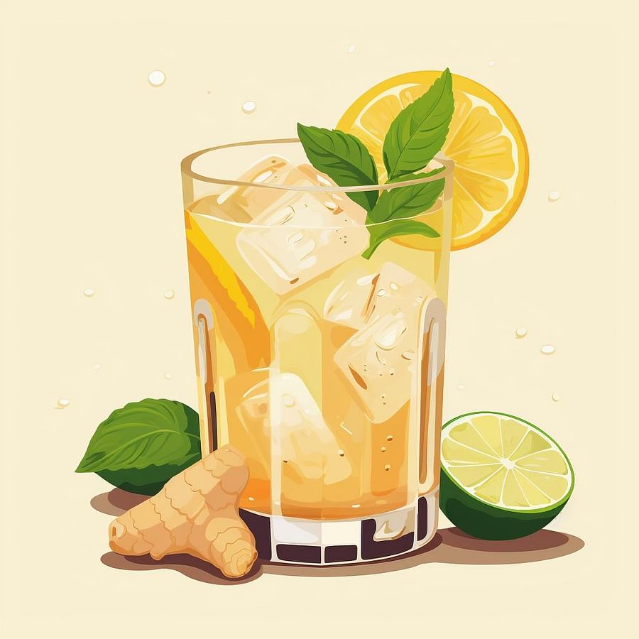 Beautifully presented ginger beer mocktail in a stylish glass