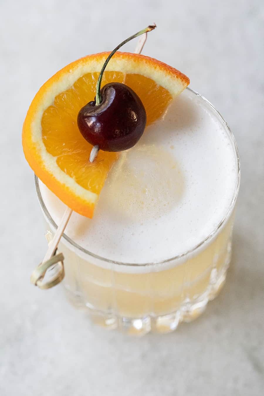 Whiskey Sour Mocktail with a frothy finish