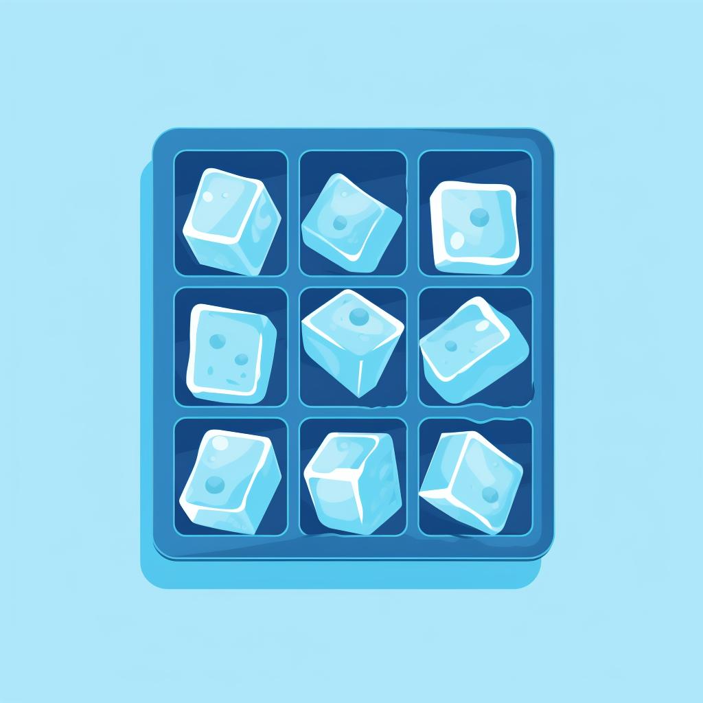 Ice cube tray in the freezer