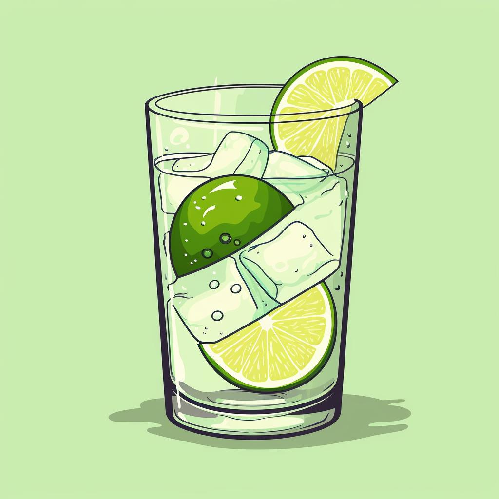 A glass with salted rim and a lime wedge.